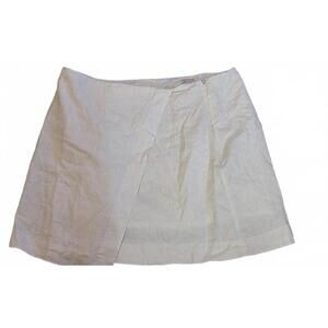 a new day Women's Linen Blend White Mini Short Sexy Skirt Size 14